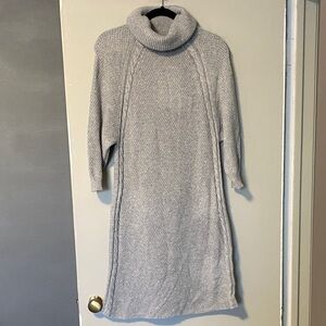 Tristan Light Gray Cowl Neck Sweater Dress